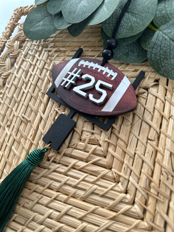 Personalized Football Car Charm