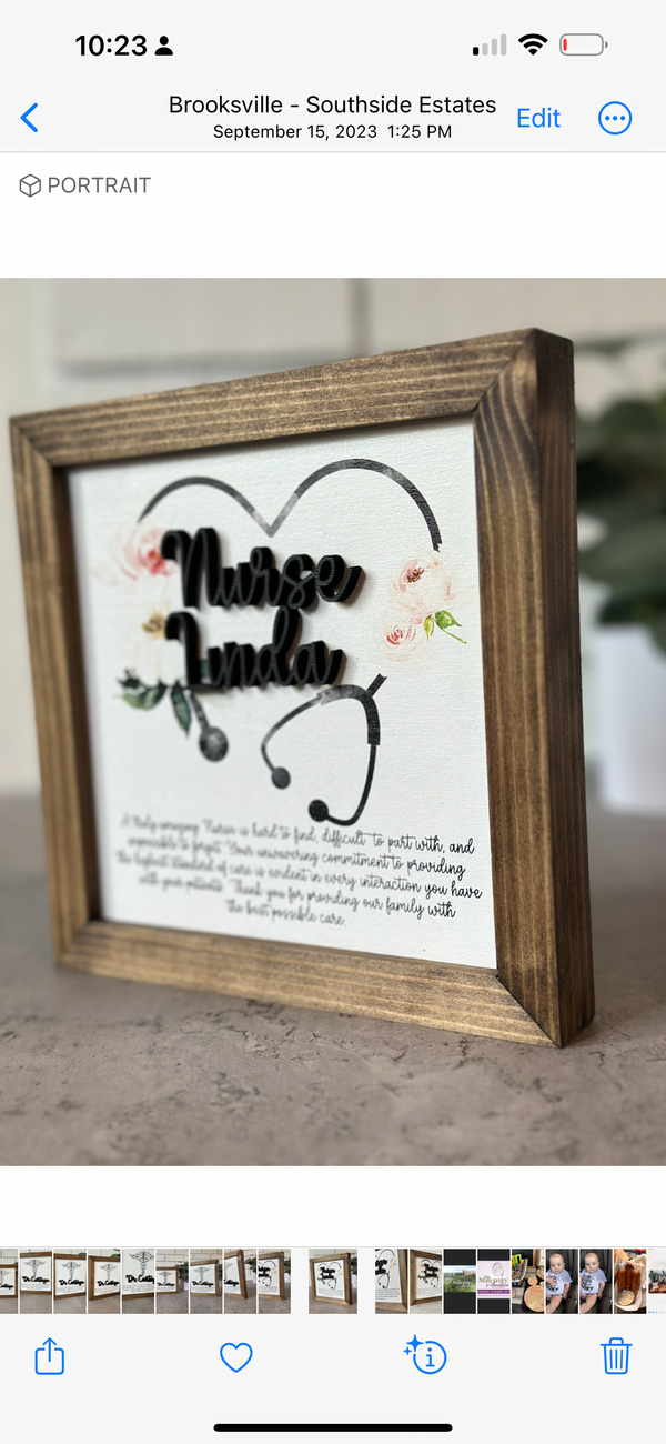 Personalized Nurse Sign Gift for Nurse