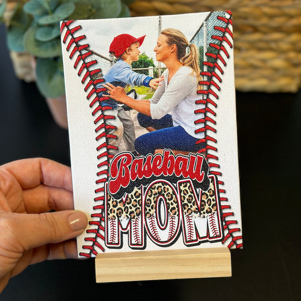 Baseball Mom Photo Canvas