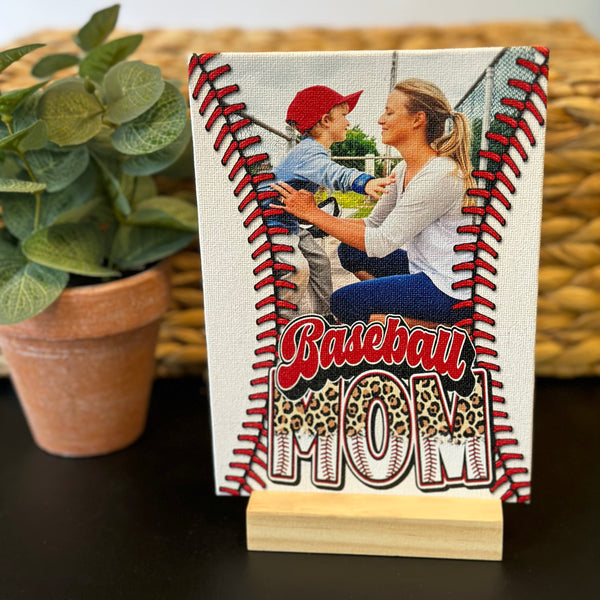 Baseball Mom Photo Canvas