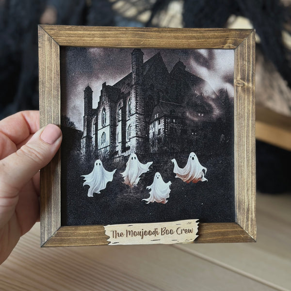 Ghost Family of 4 Framed Sign