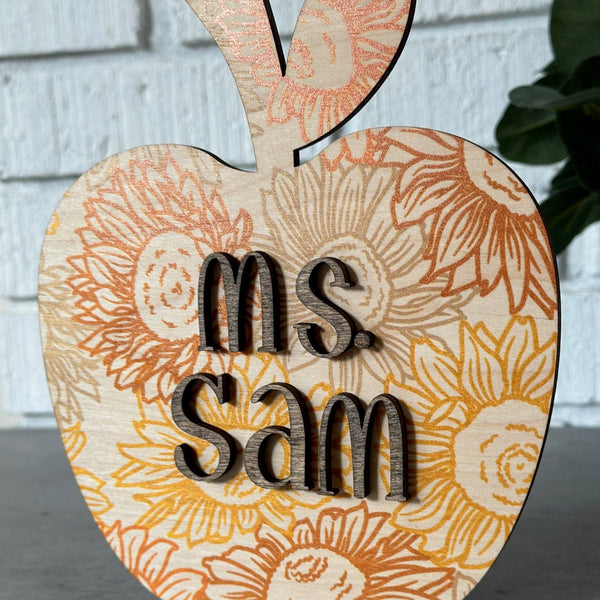 Gift for Teacher Apple Desktop Sign