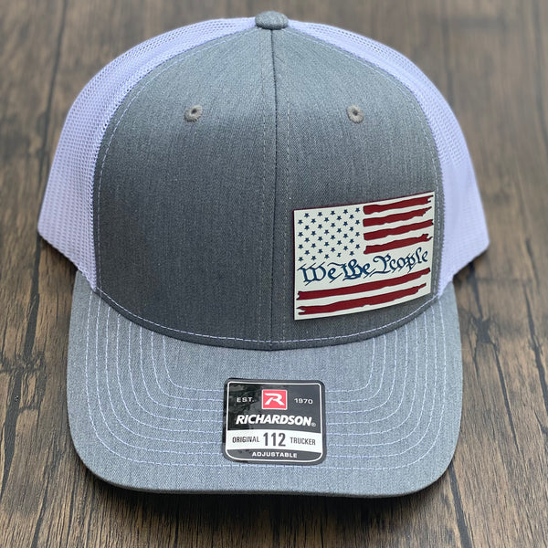 We The People Red, White and Blue American Flag Patch Hat Richardson 112 Trucker Hat
