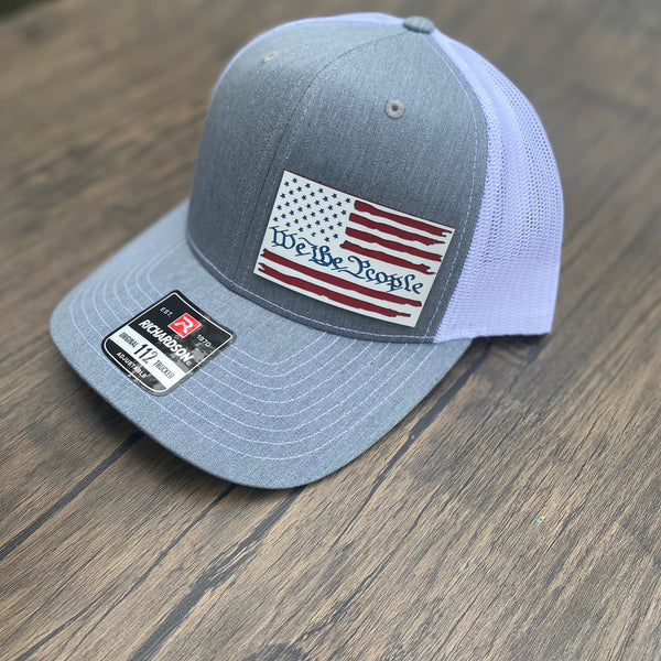 We The People Red, White and Blue American Flag Patch Hat Richardson 112 Trucker Hat