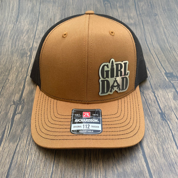 Girl Dad Stainless Steel/Black Acrylic Patch Hat Richardson 112 Trucker Hat