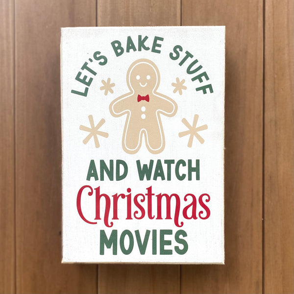 Let's Bake Stuff Gingerbread Man Wooden Box style sign