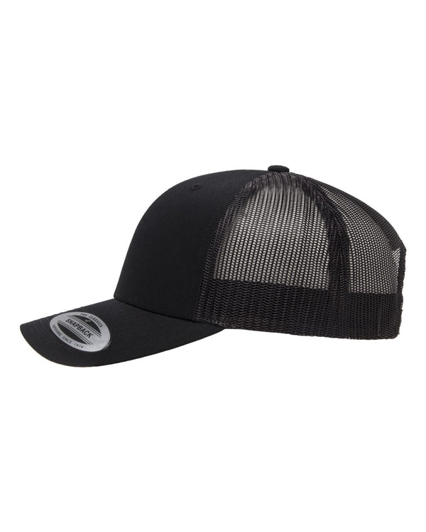 Lineman, Line Crew Leatherette hat patch on a 6606 Classic Snap Back Trucker Hat