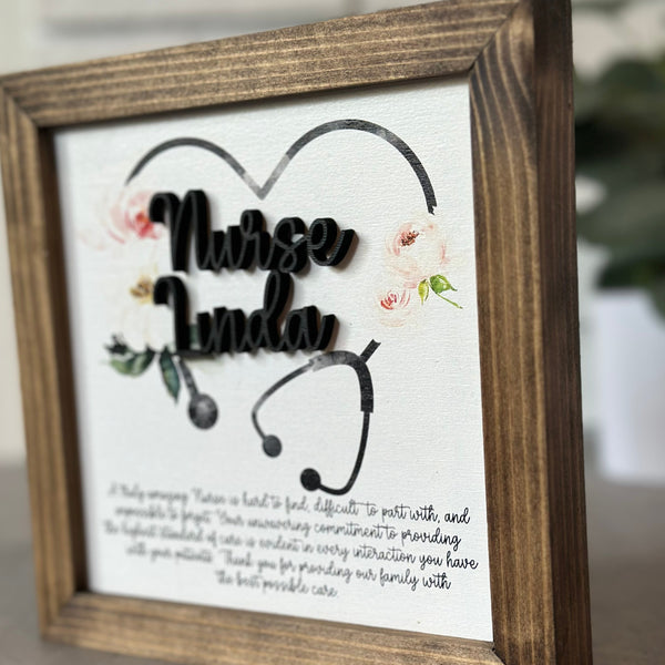 Personalized Nurse Sign Gift for Nurse