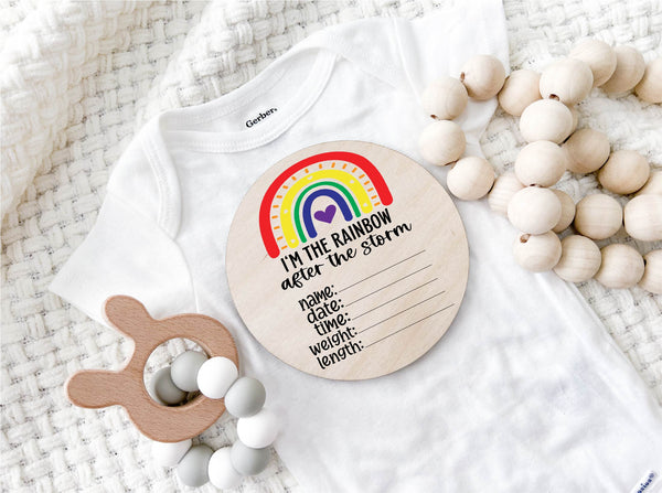 Rainbow Baby Birth Stat Sign