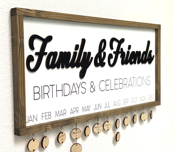 Family Birthdays & Celebrations Sign