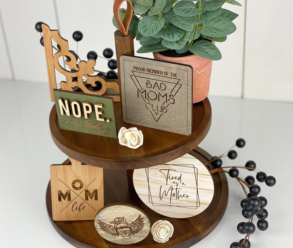 Bad Moms Club Tiered Tray Sign