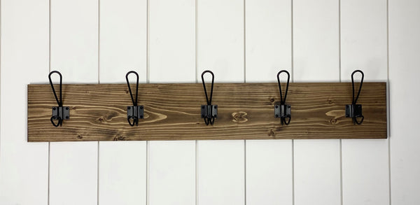 Solid Wood Farmhouse Style Coat Rack for Entryway/Mudroom with Choice of Stain