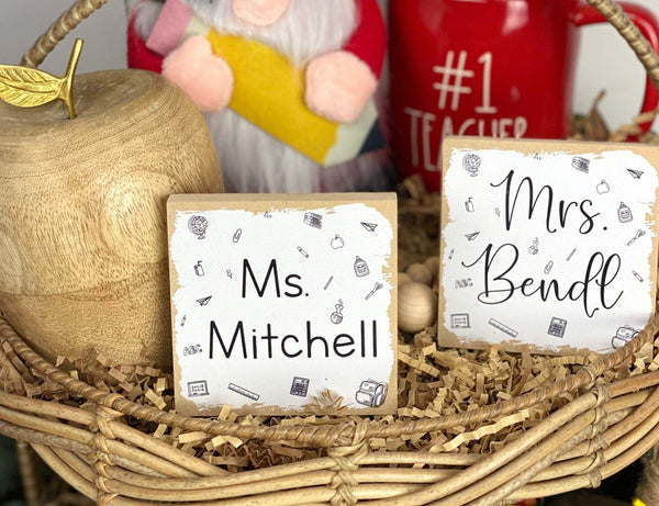 Personalized Mini Teacher Signs