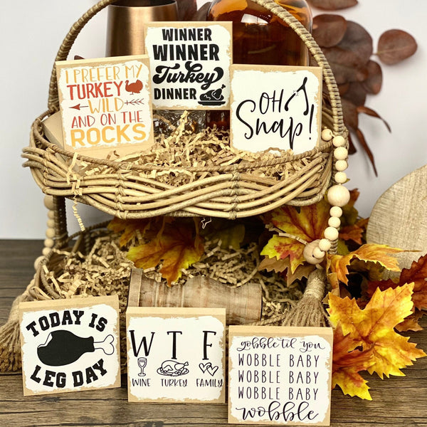 Funny Thanksgiving  Mini Printed Signs